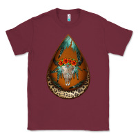 Burgundy leopard bullskull teardrop earrings Classic Tee - Jasminsmagicworld