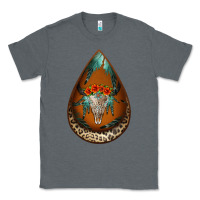 Charcoal Heather leopard bullskull teardrop earrings Classic Tee - Jasminsmagicworld