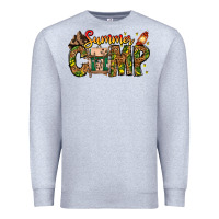 Heather Grey Summer Camp Premium Sweatshirt - CowhideDigitalArt