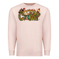 Pale Pink Summer Camp Premium Sweatshirt - CowhideDigitalArt