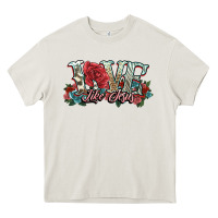Cream love like jesus roses Heavy Core Tee - NancyCooperArtShop