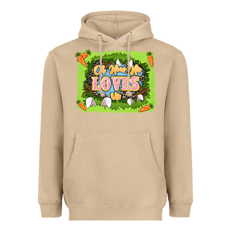 Oh How He Loves Us Easter Day Heavyweight Hoodie by LillyAllenDesigns | Teevron