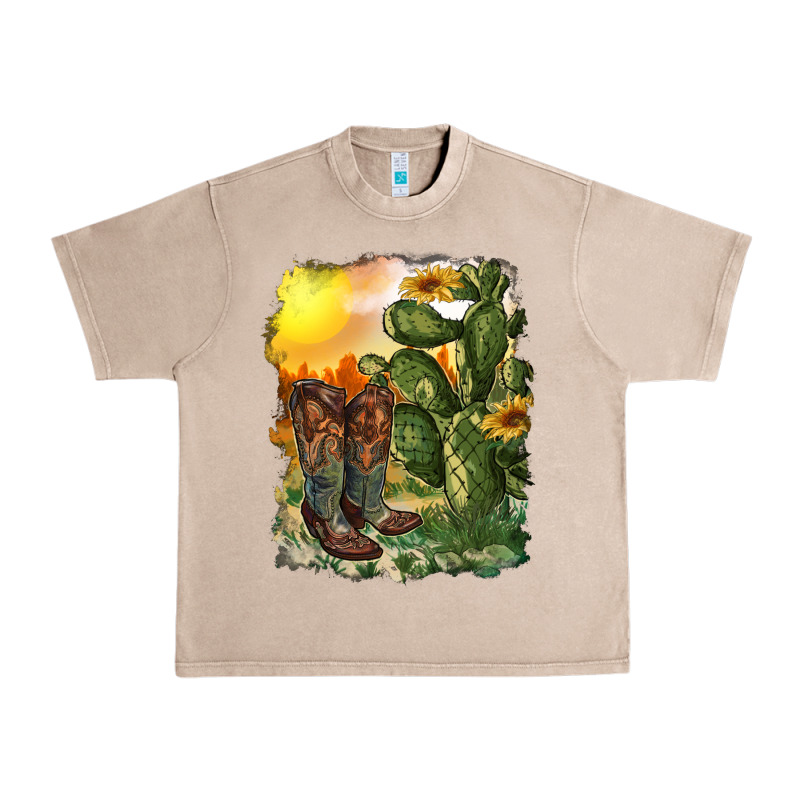 Western Boots With Cactus And Desert Urban Heavy Tee by RanaPortraitStore | Teevron