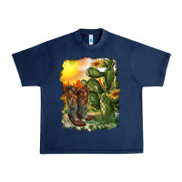 Navy western boots with cactus and desert Urban Heavy Tee - RanaPortraitStore
