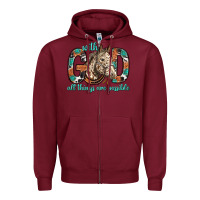 Burgundy with god all things are possible with horse bbs Zipper Hoodie - BundleAndBundleShop
