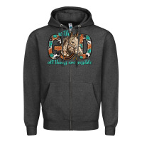 Charcoal Heather with god all things are possible with horse bbs Zipper Hoodie - BundleAndBundleShop