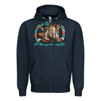 Navy with god all things are possible with horse bbs Zipper Hoodie - BundleAndBundleShop