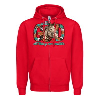 Red with god all things are possible with horse bbs Zipper Hoodie - BundleAndBundleShop