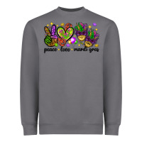 Storm Peace Love Mardi Gras Heavyweight Sweatshirt - HowdyJamesFarm