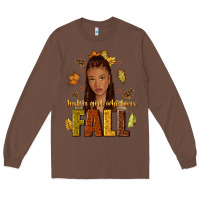 Chestnut Just a girl who loves Fall afro woman Long Sleeve Tee - NancyCooperArtShop