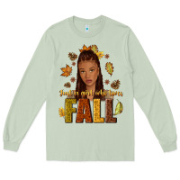 Matcha Just a girl who loves Fall afro woman Long Sleeve Tee - NancyCooperArtShop