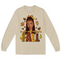 Mushroom Just a girl who loves Fall afro woman Long Sleeve Tee - NancyCooperArtShop