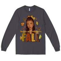 Smoke Just a girl who loves Fall afro woman Long Sleeve Tee - NancyCooperArtShop