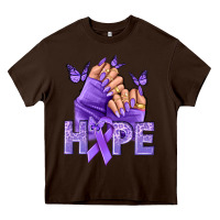 Chocolate Brown Hope all Cancers nails Heavy Core Tee - NancyCooperArtShop