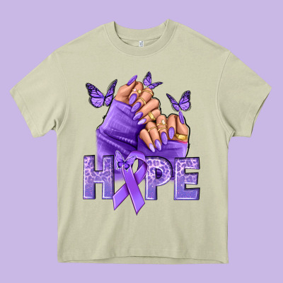 Hope All Cancers Nails Heavy Core Tee Designed By Nancycooperartshop