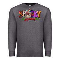 Charcoal Heather spooky summer vibes Premium Sweatshirt - CowhideDigitalArt