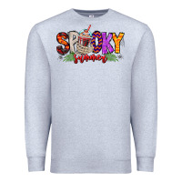 Heather Grey spooky summer vibes Premium Sweatshirt - CowhideDigitalArt