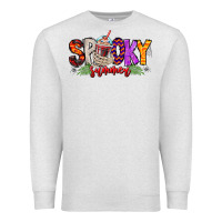 Oatmeal Heather spooky summer vibes Premium Sweatshirt - CowhideDigitalArt