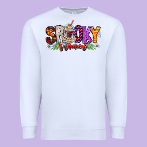 Spooky Summer Vibes Premium Sweatshirt Designed By Cowhidedigitalart