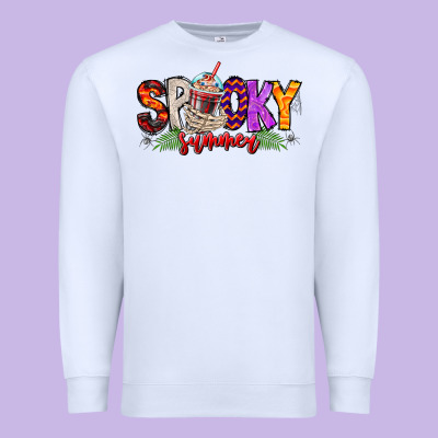 Spooky Summer Vibes Premium Sweatshirt Designed By Cowhidedigitalart