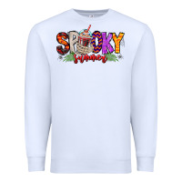 White spooky summer vibes Premium Sweatshirt - CowhideDigitalArt