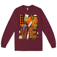 Burgundy Fall Nurse love Long Sleeve Tee - NancyCooperArtShop
