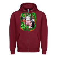 Burgundy St. Patrick's day cow Zipper Hoodie - FaDigitalArtStudio