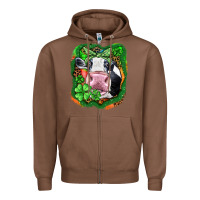 Chestnut St. Patrick's day cow Zipper Hoodie - FaDigitalArtStudio