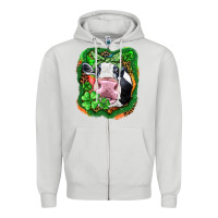 Dove Grey St. Patrick's day cow Zipper Hoodie - FaDigitalArtStudio