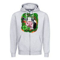 Heather Grey St. Patrick's day cow Zipper Hoodie - FaDigitalArtStudio