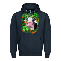 Navy St. Patrick's day cow Zipper Hoodie - FaDigitalArtStudio