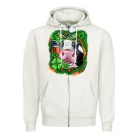 Oatmeal Heather St. Patrick's day cow Zipper Hoodie - FaDigitalArtStudio