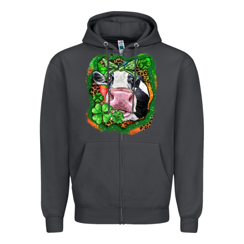 St. Patrick's Day Cow Zipper Hoodie by FaDigitalArtStudio | Teevron