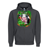 Smoke St. Patrick's day cow Zipper Hoodie - FaDigitalArtStudio