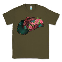 Army Green leopard flowers cowboy hat Classic Tee - Jasminsmagicworld