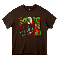 Chocolate Brown grinch hand cma nurse Heavy Core Tee - NancyCooperArtShop