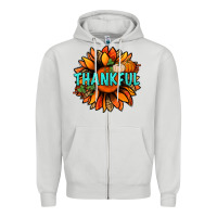 Dove Grey thankful with sunflower bbs Zipper Hoodie - BundleAndBundleShop