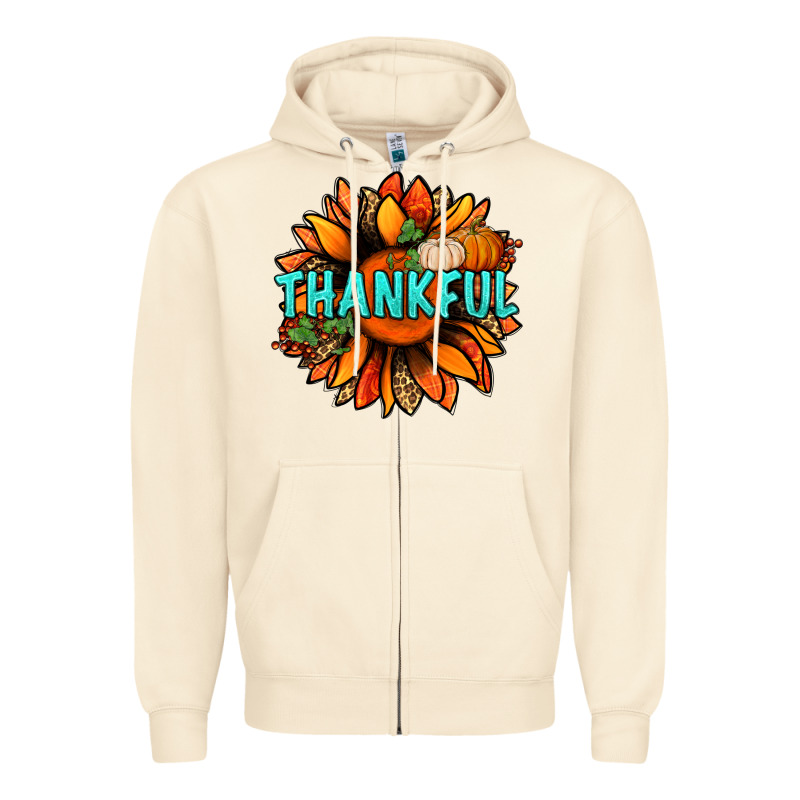 Thankful With Sunflower Bbs Zipper Hoodie by BundleAndBundleShop | Teevron