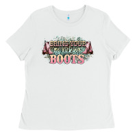 White bring your ass kicking boots Ladies Tee - NancyCooperArtShop
