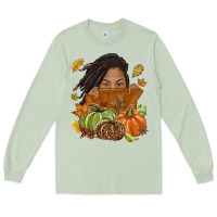 Matcha Fall with black girl Long Sleeve Tee - NancyCooperArtShop
