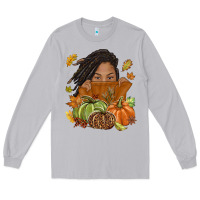 Moon Dust Fall with black girl Long Sleeve Tee - NancyCooperArtShop