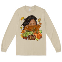Mushroom Fall with black girl Long Sleeve Tee - NancyCooperArtShop