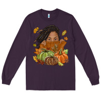 Plum Fall with black girl Long Sleeve Tee - NancyCooperArtShop