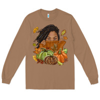 Toasted Coconut Fall with black girl Long Sleeve Tee - NancyCooperArtShop
