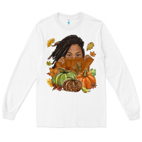 White Fall with black girl Long Sleeve Tee - NancyCooperArtShop