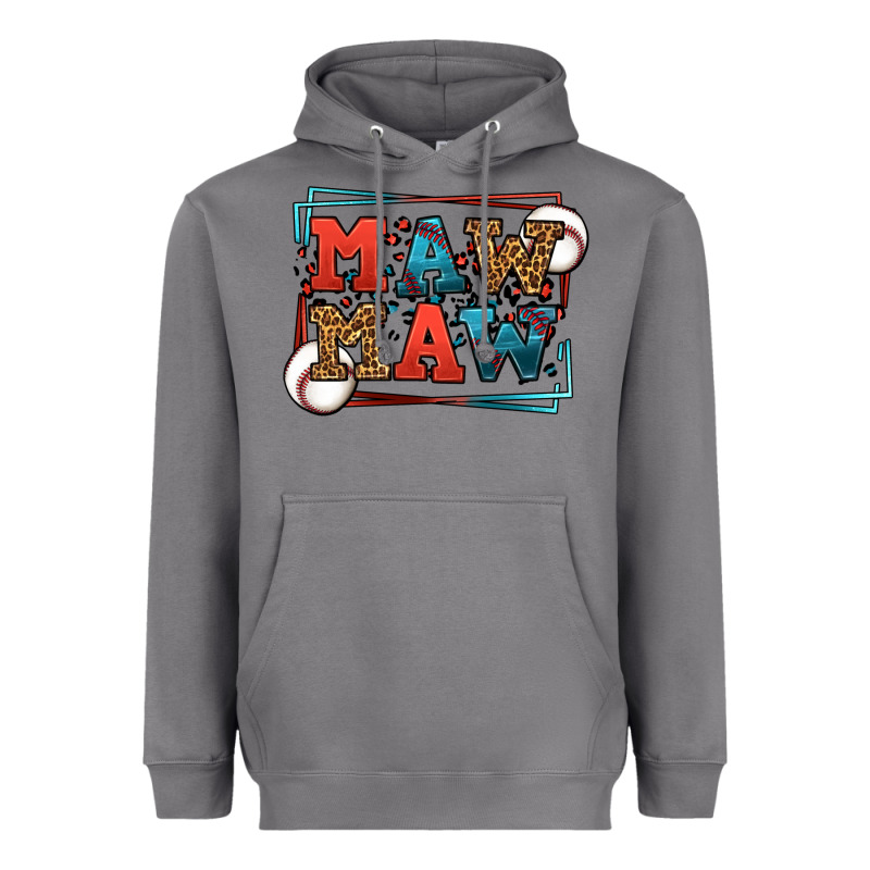 Baseball Mawmaw Leopard Frame Heavyweight Hoodie by LillyAllenDesigns | Teevron