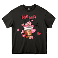 Asphalt mama coffee cups Heavy Core Tee - MaliasSmallBusiness
