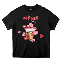 Black mama coffee cups Heavy Core Tee - MaliasSmallBusiness