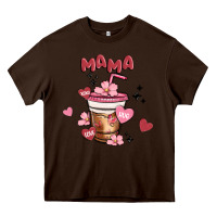 Chocolate Brown mama coffee cups Heavy Core Tee - MaliasSmallBusiness