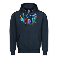 Navy American mom Mother's Day Zipper Hoodie - FaDigitalArtStudio